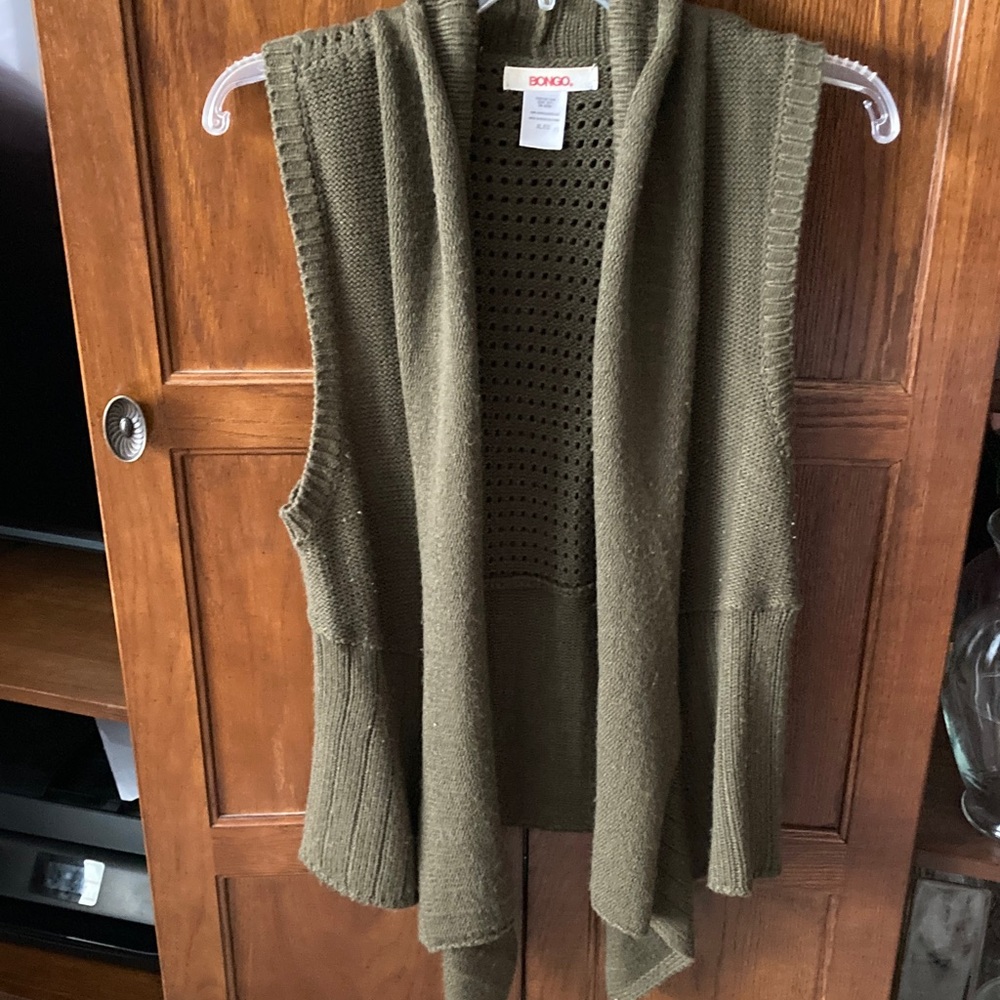BONGO Dark Green Women's Cardigan Vest